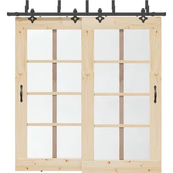 Nábytkové kování Sada příslušenství pro posuvné dveře 213,5 cm ocelová černá - 8721102857379