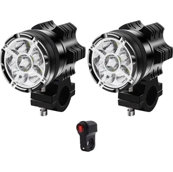 Osvětlení pro motocykl Přídavná LED světla na motorku X2 sada mřížka 2kusy + vypínač + kabeláž