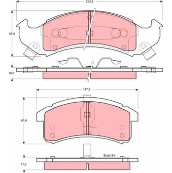 Brzdová destička Sada brzdových destiček, kotoučová brzda TRW GDB4000