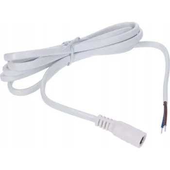 DC napájecí konektor 5.5x2.1 5A s kabelem, bílý, délka 150cm, 18AWG