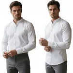Elegantní pánská košile se stojáčkem slim fit bílá DX2608 - M
