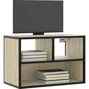 Televizní stolek TV skříňka dub sonoma 60 x 31 x 39,5 cm kompozitní dřevo a kov - 8721102839740