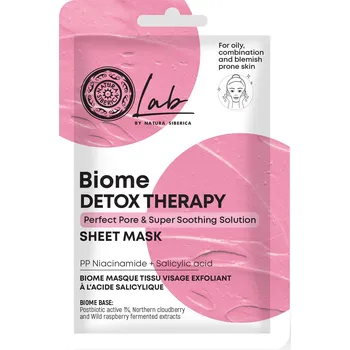 Pleťová maska Natura Siberica Lab Biome Detox Therapy Plátýnková maska 1 ks