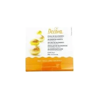 Potravinová fólie Fólie pro balení čokolád - zlatá 10x10cm 150ks - Decora