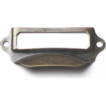 Nábytkové kování 97006 - mušle kov se jmenovkou- staromosaz (97006 - mušle kov se jmenovkou- staromosaz)