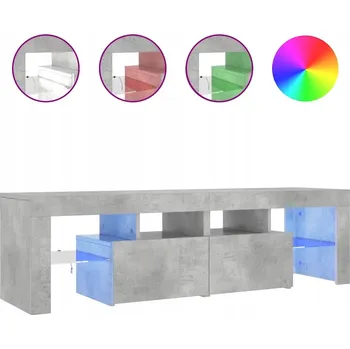 Televizní stolek TV stolek s RGB LED osvětlením, šedá betonu, 140 x 36,5 x 40 cm