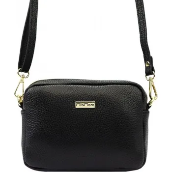 Kabelka Kožená kabelka MiaMore 01-059 DOLLARO - černá