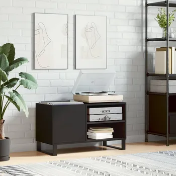 Skříňka na LP desky černá 85 x 38 x 48 cm kompozitní dřevo - 8720845877200