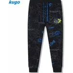 Chlapecké tepláky Kugo FT6029 černé / modré doplňky