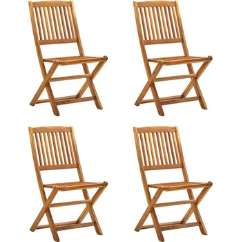 Skládací zahradní židle 4 ks masivní akáciové dřevo - 8719883722191