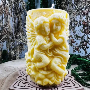 Svíčka Přírodní andělská svíce - žlutá