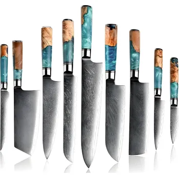 Sada damaškových kuchyňských nožů SH 38067 – Modrá