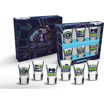 Sklenice SADA 6 PANÁKŮ NA VODKU NA PÁRTY DÁREK GADGET VTIPNÉ NÁPISY