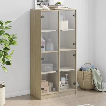 Příborník do zásuvky Highboard s dvířky dub sonoma 68 x 37 x 142 cm kompozitní dřevo - 8721102893186