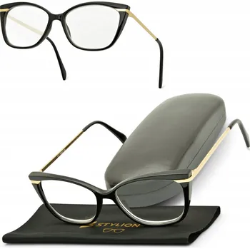 Brýle na čtení Dámské dioptrické brýle na čtení PLUSY Kočičí oči černo-zlaté