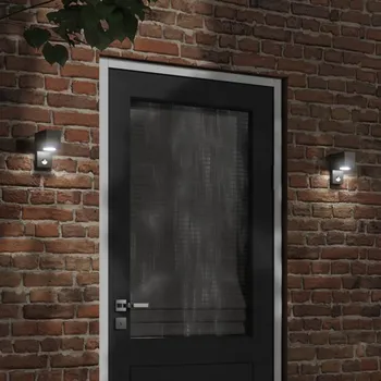 Venkovní osvětlení Venkovní nástěnné svítidlo s čidlem černé litý hliník - 8721102455858