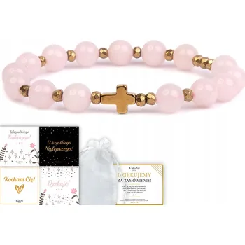 Náramek RŮŽENEC NÁRAMEK S KŘÍŽKEM DÁMSKÝ DESÁTEK KÁMEN KŘEMEN KailaArt