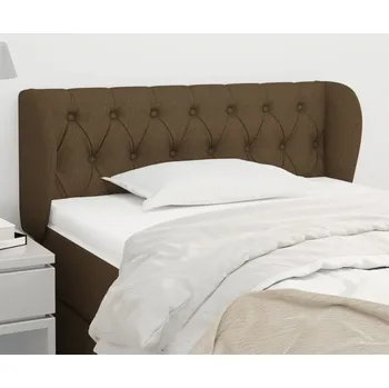 Čelo postele typu ušák tmavě hnědé 93x23x78/88 cm textil - 8720287253297