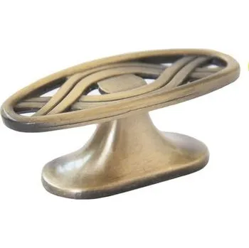 Nábytkové kování 81039 - knopka 25x55mm propletená/staromosaz (81039 - knopka 25x55mm propletená/staromosaz)