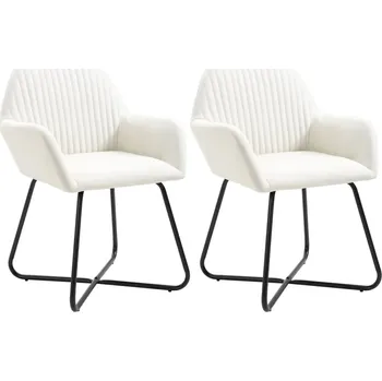 Jídelní židle Jídelní židle 2 ks krémové textil - 8719883607597