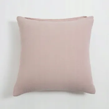 Polštář RŮŽOVÝ MUŠELÍNOVÝ POVLEK NA POLŠTÁŘ 40x40cm PREMIUM JEMNÝ PŘÍRODNÍ DEKORAČNÍ