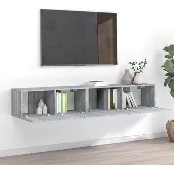 Televizní stolek 2dílný set TV skříněk šedý sonoma kompozitní dřevo - 8720287158080