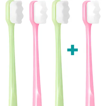 Zubní kartáček 3+1 Ultrajemný zubní kartáček Nanosmile Green&Pink