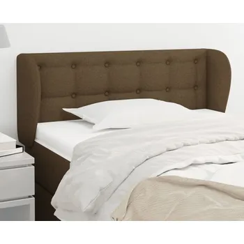 Čelo postele typu ušák tmavě hnědé 103x23x78/88 cm textil - 8720287254355