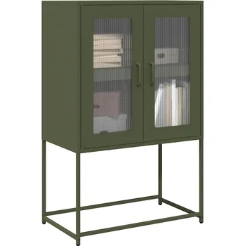 Příborník do zásuvky Skříň highboard olivově zelená 68x39x107 cm ocel - 8721158372123