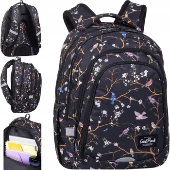 Školní batoh Školní batoh pro mládež CoolPack Drafter 28 l Vilnius černé květy