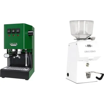 Kávovar Gaggia Classic E24 BC, green + Ascaso H64, white