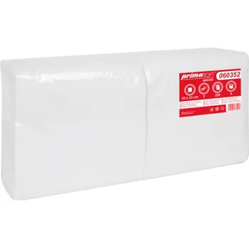 Papírový kapesník PrimaSoft Ubrousky 33x33, 2-vr., cel., extra bílá, 8x250ks 060352