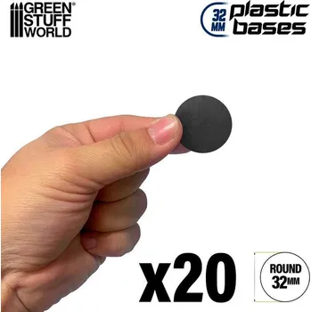 Green Stuff World Kulaté podstavce Plastic Bases - Round 32mm BLACK (Green Stuff World)