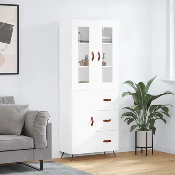 Příborník do zásuvky Skříň highboard bílá 69,5 x 34 x 180 cm kompozitní dřevo - 8720845478636