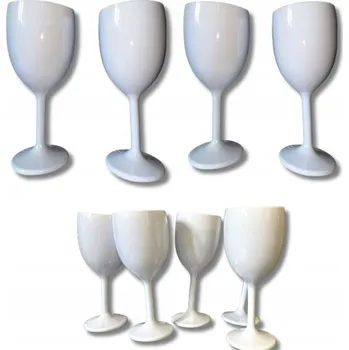 Sklenice Pijane Skleničky Na Imprezę Do Wina Plastové Opakovaně Použitelné bílé 12 ks