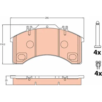 Brzdová destička Sada brzdových destiček, kotoučová brzda TRW GDB5022