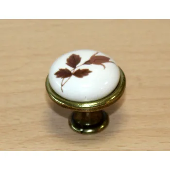 Nábytkové kování 11052 knopka 29mm staromosaz-porc./podzim