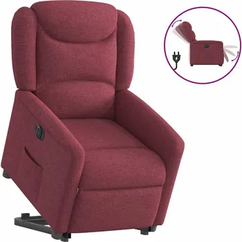 Křeslo Elektrické zvedací polohovací křeslo vínové textil - 8721102961991