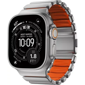 Sportovní měřič Nomad Stratos Band Natural Titanium Ultra Orange Apple Watch 45/46/49mm NM011123858
