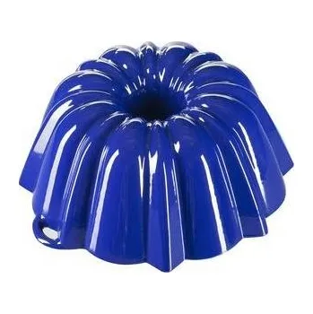 Nádoba na pečení Litinová smaltovaná pečicí forma Velká bábovka GOURMETINA Jozefína - Noční modrá - Český Smalt