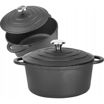 Hrnec Tradiční litinový Hrnec s poklicí pro indukci na plyn Krisberg 5,9 l