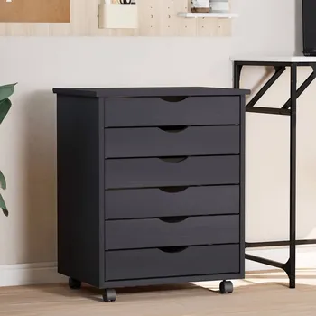 Zásuvkový kontejner Zásuvková skříňka se zásuvkami MOSS šedá masivní borové dřevo - 8720845924881