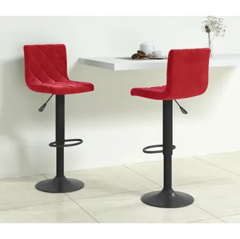 Barová židle Barové židle 2 ks vínové samet - 8720286521175