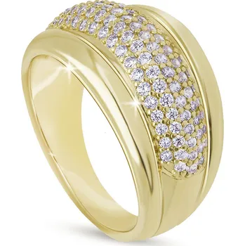 Prsten DUBAI 0530 Prsten široký zirkony Velikost prstenu - obvod: 51 mm