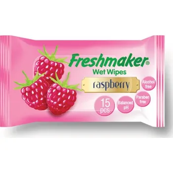 Vlhčený ubrousek Freshmaker vlhčené ubrousky s ovocnou vůní - 15 ks Barva: Malina