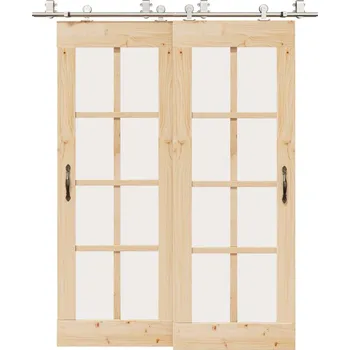 Nábytkové kování Sada příslušenství pro posuvné dveře 183 cm nerez ocel stříbrná - 8721102857645