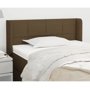 Čelo postele typu ušák tmavě hnědé 93x16x78/88 cm textil - 8720287266174