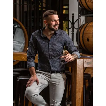 Pánská košile FERATT Pánská košile MATH SLIM černá Velikost: S