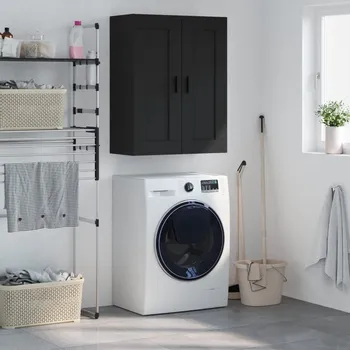 Organizace kuchyně Nástěnná skříňka černá 69,5 x 34 x 90 cm kompozitní dřevo - 8720845950460