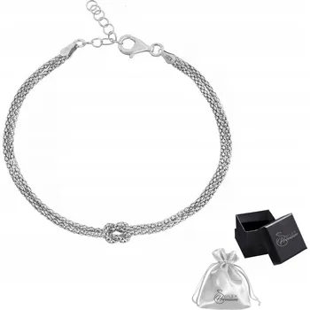 Náramek Stříbrný náramek ryzost 925 Elegantní Rhodiovaný s uzlíkem pro ni